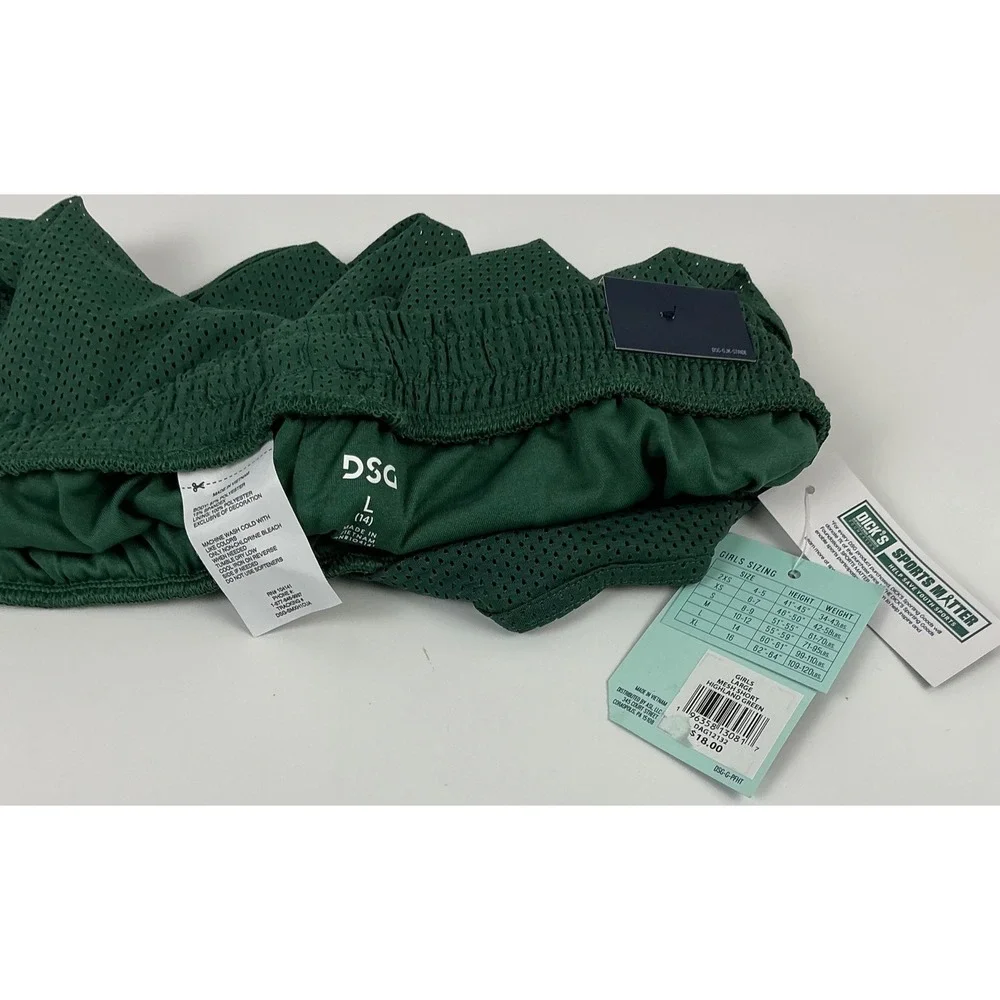 DSG Girls Large L (14) Highland Green‎ Mesh Stride Run Shorts NWT Mid Rise